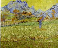 Gogh, Vincent van - Fields with Pollard Tree and Mountainous Background